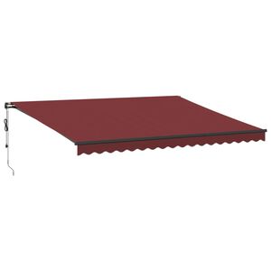 vidaXL burgundi v&ouml;r&ouml;s automata kih&uacute;zhat&oacute; LED-es napellenző 450x350 cm