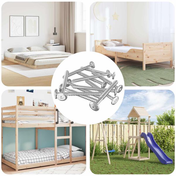 vidaXL Fa Csavarok 12 pcs Ez&uuml;st M6 x 70 mm Ac&eacute;l