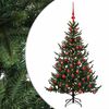 vidaXL Műkar&aacute;csonyfa g&ouml;mbbel 120 cm 150 LED Meleg feh&eacute;r PVC &eacute;s f&eacute;m