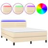 vidaXL kr&eacute;msz&iacute;nű sz&ouml;vet rug&oacute;s &eacute;s LED-es &aacute;gy matraccal 140x190cm