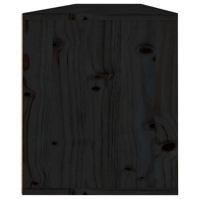 vidaXL 2 db fekete tömör fenyőfa faliszekrény 80 x 30 x 35 cm