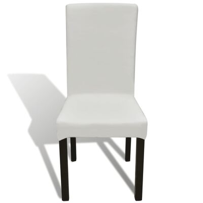 vidaXL 6 db krémszínű szabott nyújtható székszoknya