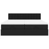 vidaXL fekete műbőr ottomán ágy matracokkal & LED-ek 160x200cm