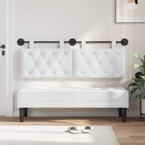 vidaXL Fali Fejt&aacute;mla Falra szerelhető Feh&eacute;r 130 x 55 x 7 cm sz&ouml;vet