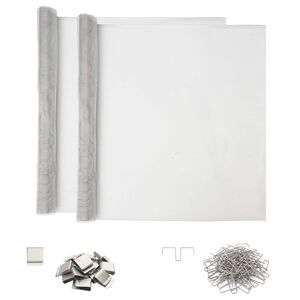 vidaXL F&eacute;nycsatorna fed&eacute;l klipszekkel 2 db 70 x 130 cm Alum&iacute;nium Ez&uuml;st