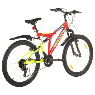 vidaXL 21 sebességes piros mountain bike 26 hüvelykes kerékkel 49 cm