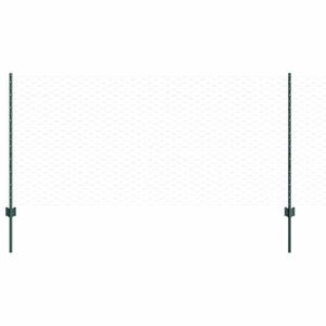 vidaXL Hatsz&ouml;gletű ker&iacute;t&eacute;s oszlopokkal 10 x 1 m PVC-bevonatos ac&eacute;l