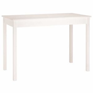 vidaXL feh&eacute;r t&ouml;m&ouml;r fenyőfa eb&eacute;dlőasztal 110 x 55 x 75 cm