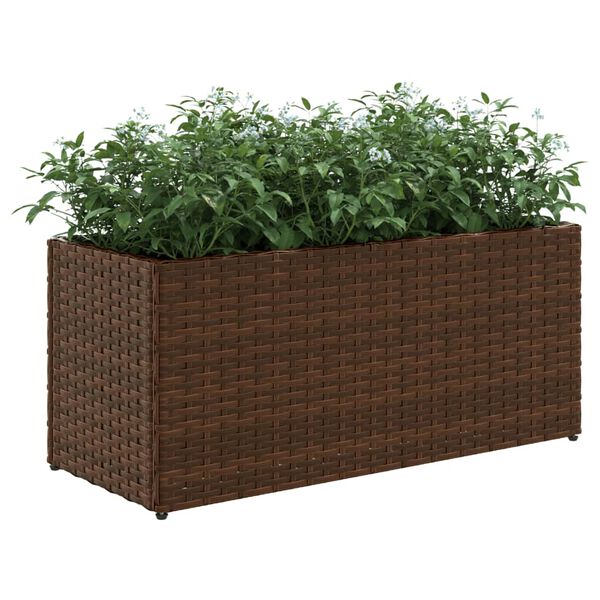 vidaXL barna polyrattan kerti &uuml;ltetől&aacute;da 2 cser&eacute;ppel 72x30x32 cm