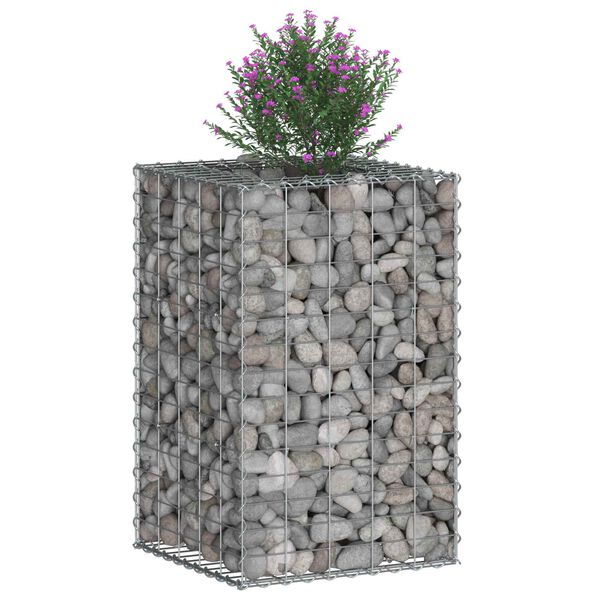vidaXL Gabion emelt &aacute;gy Ez&uuml;st 50 x 50 x 80 cm Horganyzott ac&eacute;l