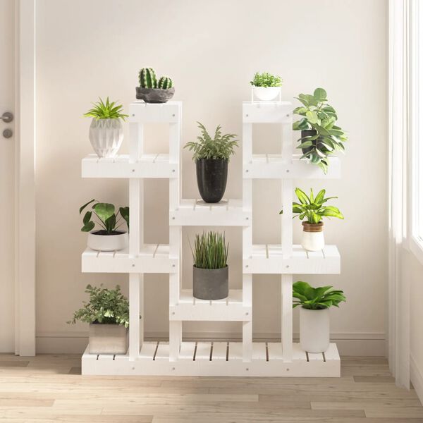 vidaXL feh&eacute;r t&ouml;m&ouml;r fenyőfa n&ouml;v&eacute;nytart&oacute; 104,5 x 25 x 109,5 cm