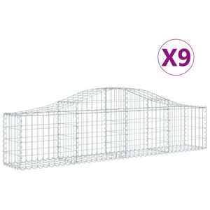vidaXL 9 db &iacute;ves horganyzott vas gabion kos&aacute;r 200x30x40/60 cm