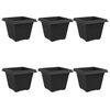 vidaXL N&eacute;gyzet Vir&aacute;gcser&eacute;p 6 pcs Fekete 43 x 43 x 33,5 cm Műanyag