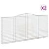 vidaXL 2 db &iacute;ves horganyzott vas gabion kos&aacute;r 400x30x180/200 cm