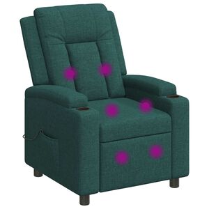 vidaXL D&ouml;nthető massz&aacute;zsfotel S&ouml;t&eacute;tz&ouml;ld 75 x 95 x 100 cm Sz&ouml;vet