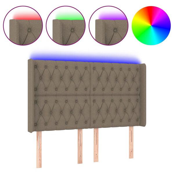 vidaXL t&oacute;psz&iacute;nű sz&ouml;vet LED-es fejt&aacute;mla 163x16x118/128 cm