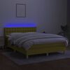 vidaXL z&ouml;ld sz&ouml;vet rug&oacute;s &eacute;s LED-es &aacute;gy matraccal 140x190 cm