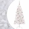 vidaXL Műkar&aacute;csonyfa g&ouml;mbbel 150 cm 150 LED Meleg feh&eacute;r PVC &eacute;s f&eacute;m