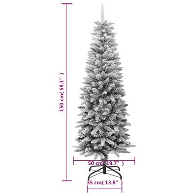 vidaXL PVC és polietilén műkarácsonyfa pelyhes hóval 150 cm