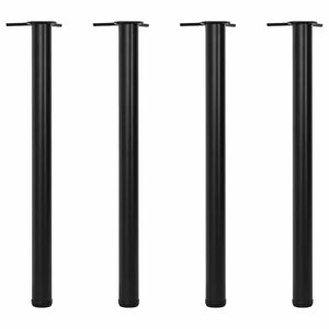 vidaXL 4 db &aacute;ll&iacute;that&oacute; magass&aacute;g&uacute; fekete asztall&aacute;b 870 mm
