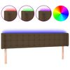 vidaXL s&ouml;t&eacute;tbarna sz&ouml;vet LED-es fejt&aacute;mla 163 x 16 x 78/88 cm