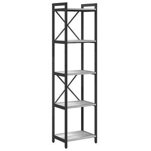 vidaXL K&ouml;nyvespolc 40 x 30 x 155 cm Szerelt Fa Sz&uuml;rke sonoma