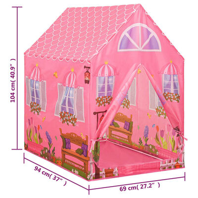 vidaXL rózsaszín gyerekjátszósátor 69 x 94 x 104 cm