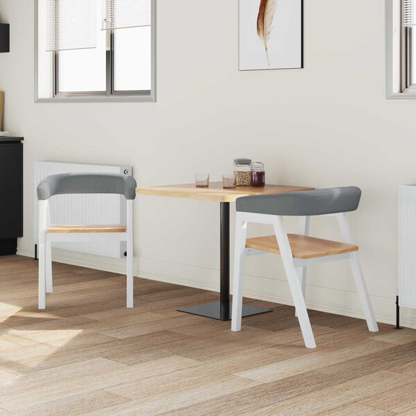 vidaXL &Eacute;tkező Sz&eacute;kek 2 pcs Feh&eacute;r 54 x 57 x 73 cm T&ouml;m&ouml;r Gumi Fa