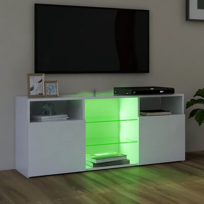 vidaXL fehér TV-szekrény LED lámpákkal 120 x 30 x 50 cm