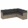 vidaXL 6 r&eacute;szes sz&uuml;rke polyrattan kerti &uuml;lőgarnit&uacute;ra p&aacute;rn&aacute;kkal