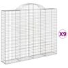 vidaXL 9 db &iacute;ves horganyzott vas gabion kos&aacute;r 200x30x160/180 cm