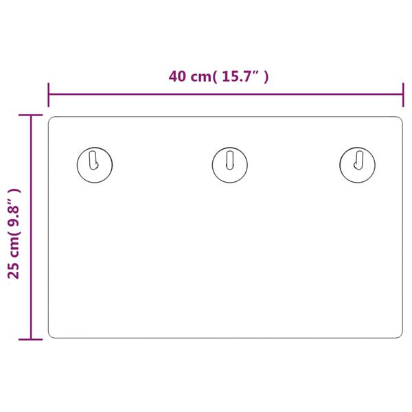 vidaXL "Home" felirat&uacute; edzett &uuml;veg fali kab&aacute;ttart&oacute; 40 x 25 cm