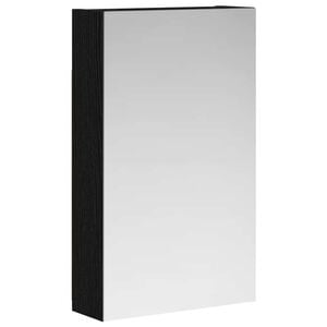 vidaXL F&uuml;rdőszobai t&uuml;k&ouml;rszekr&eacute;ny Fekete t&ouml;lgy 30 x 10,5 x 50 cm