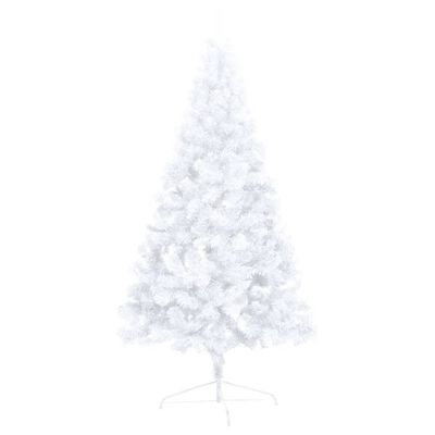 vidaXL fehér fél műkarácsonyfa LED-ekkel és gömbszettel 150 cm