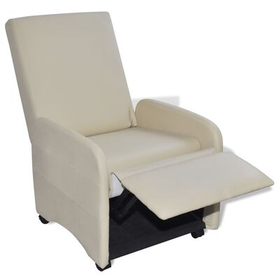 vidaXL krémszínű összecsukható műbőr fotel