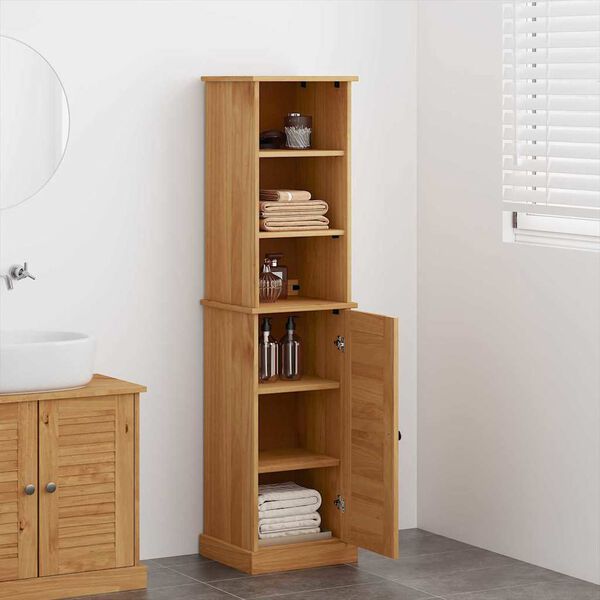 vidaXL F&uuml;rdőszoba b&uacute;tor szett polcokkal VIGO 2 pcs Barna &eacute;s M&eacute;zbarna