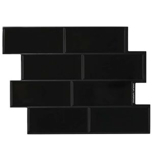 vidaXL Metr&oacute;csempe 10 db Fekete 29 x 21 cm Poliuret&aacute;n &eacute;s PET