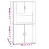 vidaXL f&uuml;st&ouml;s t&ouml;lgy sz&iacute;nű szerelt fa magasszekr&eacute;ny