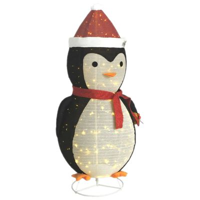 vidaXL dekoratív luxus szövet karácsonyi LED-es hópingvinfigura 180 cm