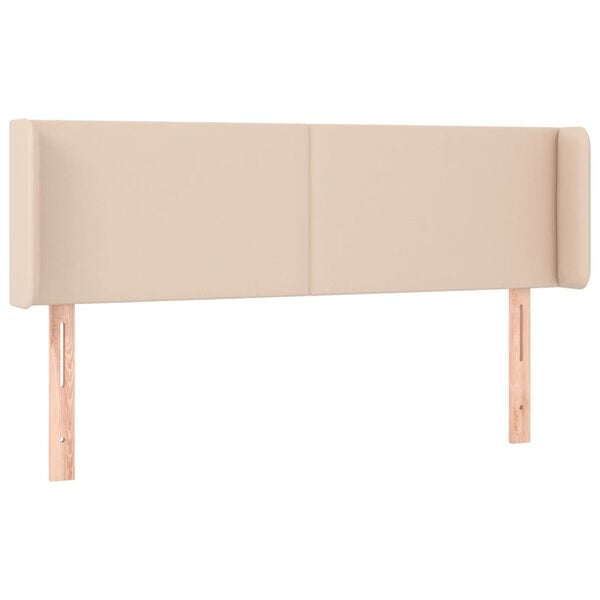 vidaXL cappuccino műbőr sz&aacute;rnyas fejt&aacute;mla 147x16x78/88 cm