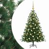 vidaXL Műkar&aacute;csonyfa g&ouml;mbbel 150 cm 150 LED Meleg feh&eacute;r PVC &eacute;s f&eacute;m