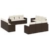 vidaXL 12 r&eacute;szes barna polyrattan kerti &uuml;lőgarnit&uacute;ra p&aacute;rn&aacute;kkal