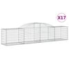 vidaXL 17 db &iacute;ves horganyzott vas gabion kos&aacute;r 300x50x60/80 cm