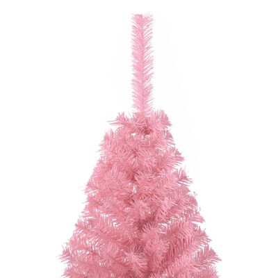 vidaXL rózsaszín PVC fél műkarácsonyfa állvánnyal 120 cm