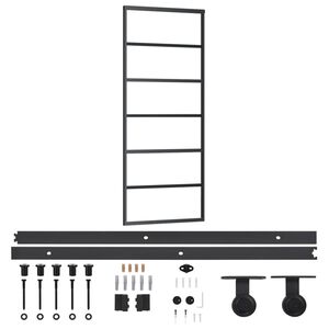vidaXL ESG &uuml;veg &eacute;s alum&iacute;nium tol&oacute;ajt&oacute; f&eacute;mszerelv&eacute;ny-szettel 76x205 cm