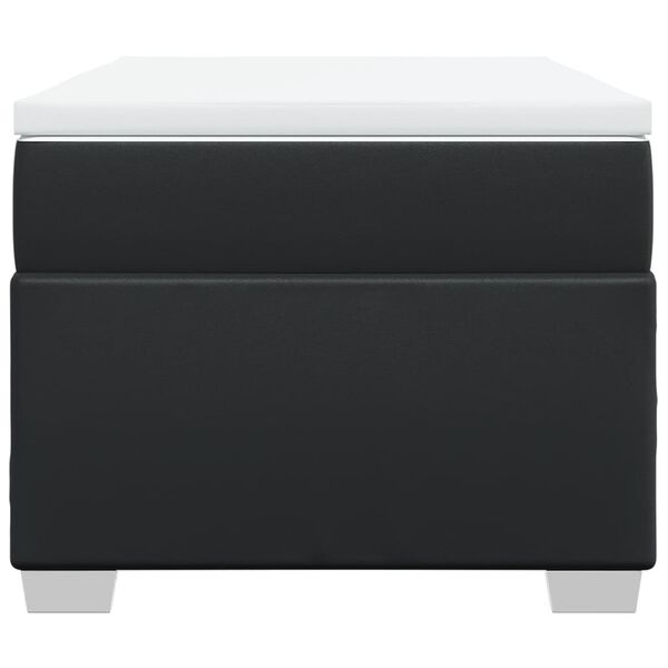 vidaXL fekete műbőr rugós ágy matraccal 100 x 200 cm