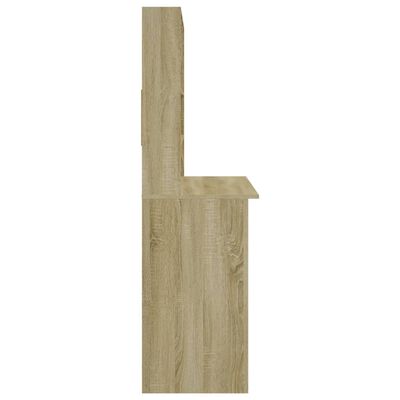vidaXL sonoma-tölgy szerelt fa íróasztal polcokkal 102 x 45 x 148 cm