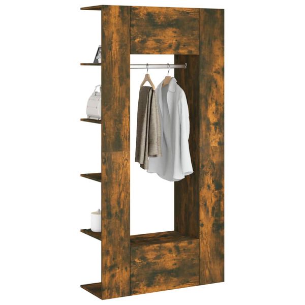 vidaXL 2 db füstös tölgy színű szerelt fa előszobaszekrény