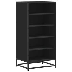vidaXL fekete szerelt fa cipőt&aacute;rol&oacute; szekr&eacute;ny 48x38x97,5 cm