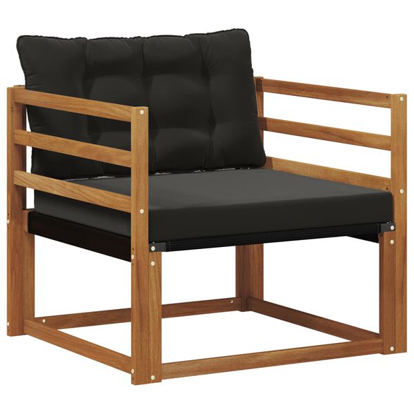 vidaXL K&uuml;lt&eacute;ri kanap&eacute; szett T&ouml;m&ouml;r ak&aacute;cfa &eacute;s textil&eacute;n Term&eacute;szetes